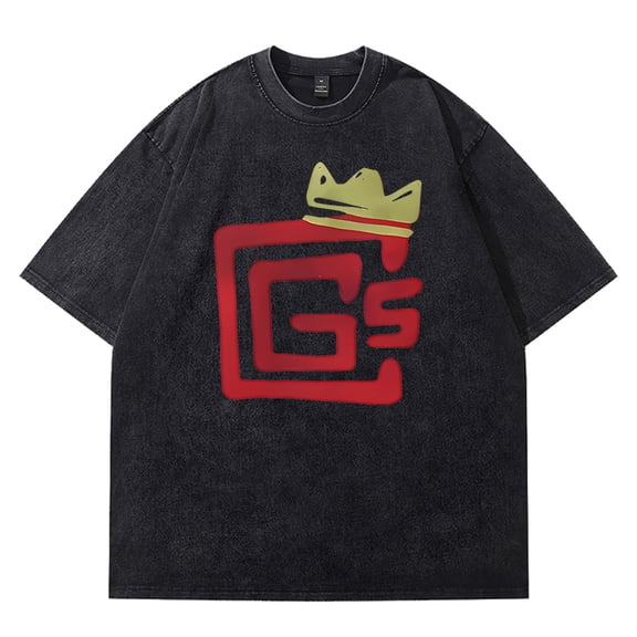 CG5 Lonely King Vintage Wash Tee Cosplay Unisex Fashion Short Sleeve Cotton T-Shirts Crewneck Top