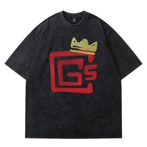 CG5 Lonely King Vintage Wash Tee Cosplay Unisex Fashion Short Sleeve Cotton T-Shirts Crewneck Top
