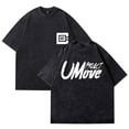 thumbnail image 1 of CG5 Merch Project U Move Washed Cotton T-shirt Unisex Stylish Round Neck Short-sleeved Top, 1 of 2