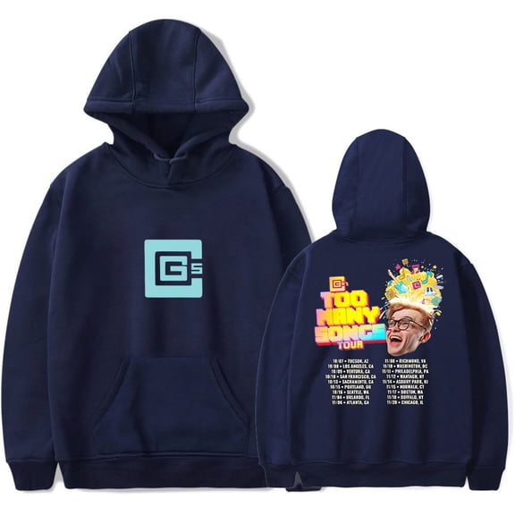 CG5 Merch Too Many Songs Tour Hoodie Unisex Casual Long Sleeve Sweatshirt Fashion Pullover,2XL,Navy