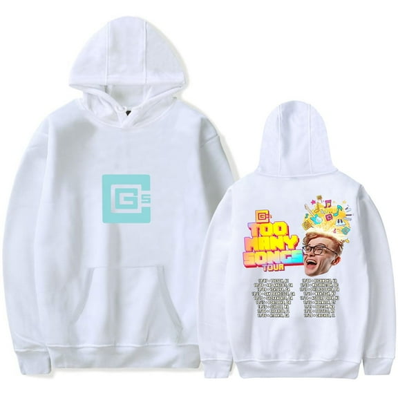 CG5 Merch Too Many Songs Tour Hoodie Unisex Casual Long Sleeve Sweatshirt Fashion Pullover,S,White