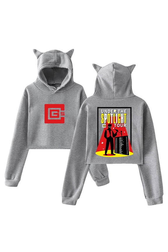 CG5 Merch Under The Spotlight Tour 2025 Streetwear Cat Ears Hoodie Long Sleeve Women Crop Top