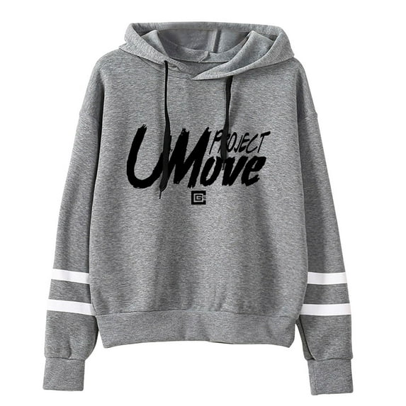 CG5 Project UMove Pullover Hoodie Pocketless Long Sleeve Sweatshirt Casual Streetwear Clothes