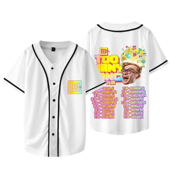CG5 Too Many Songs Tour Merch Baseball Jacket Cosplay Unisex V-neck Short Sleeve T-Shirts