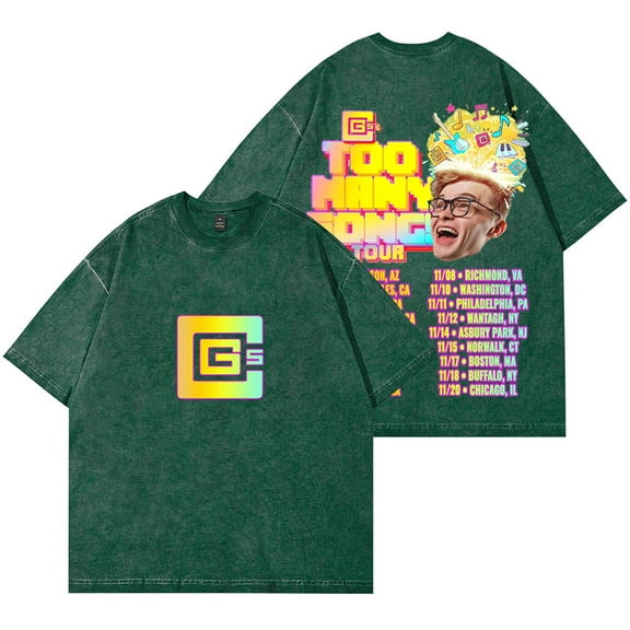 CG5 Too Many Songs Tour Merch Vintage Wash T-Shirts Women Men Cotton Short Sleeve Tee