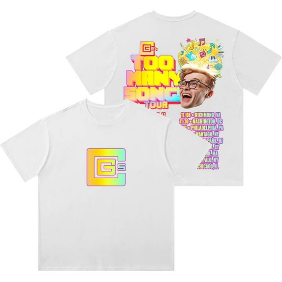 CG5 Too Many Songs Tour Merch Vintage Wash T-Shirts Women Men Cotton Short Sleeve Tee