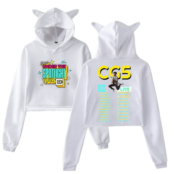 CG5 Under The Spotlight Tour Streetwear Cat Ears Hoodie Long Sleeve Crop Top Women's Clothes