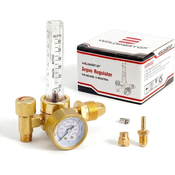 CGA-580 Argon CO2 MIG Welding Regulator 0-60 CFH Flow Meter Gauge for MIG/TIG Welding