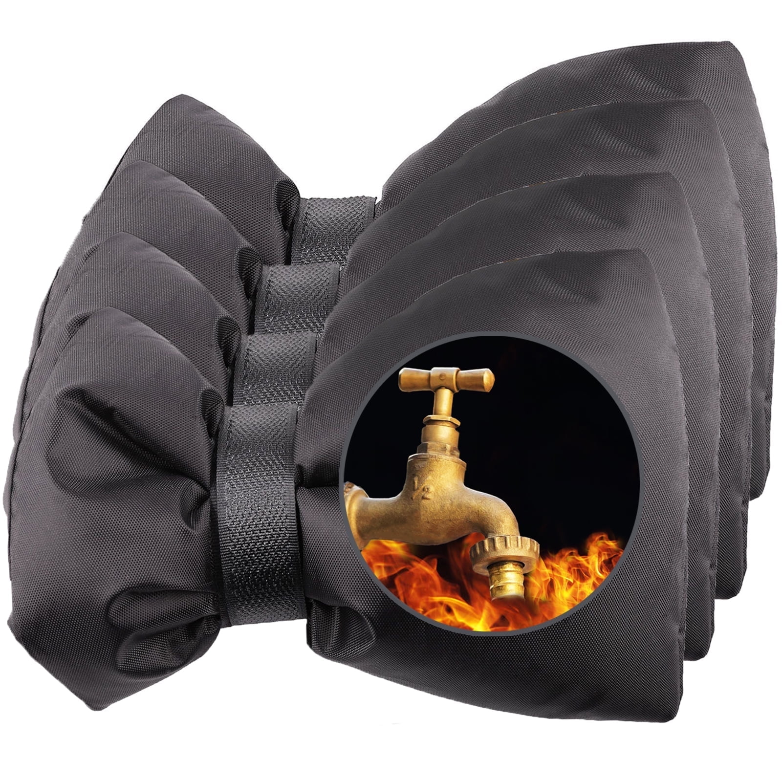 CGACOL Outdoor Faucet Covers for Winter Freeze Protection Outdoor Faucet Spigot Cover Socks 4 Pack Waterproof Insulated Faucet Protector for Cold Weather Reusable Ice-Defence Windproof 4 Pack