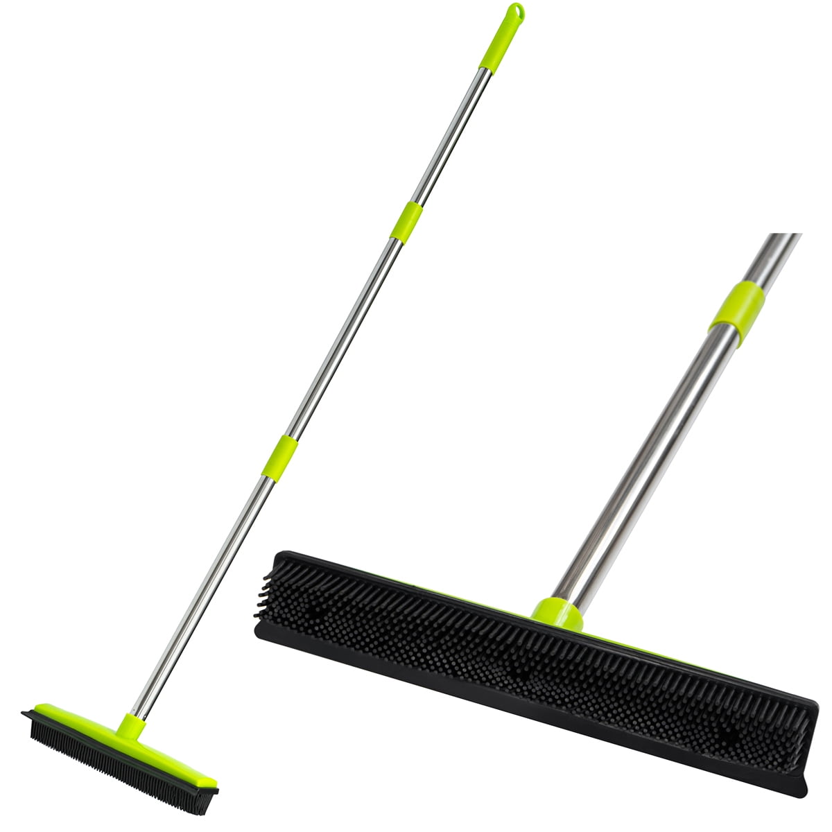CGACOL Rubber Broom Carpet Rake Rubber Floor Brush Broom with Soft