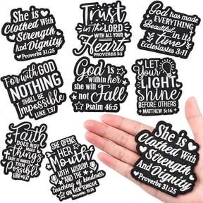 CGBQZ 8 Pcs Christian Iron on Patches Bible Faith Verse Embroidery Scripture Patches for Women 3Inspirational Religious Sew on Applique for Hat Backpack Jacket