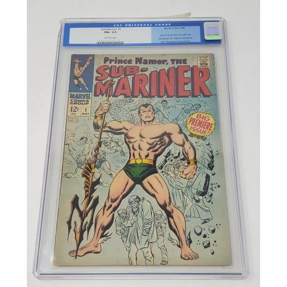 CGC Graded 6.5 FN+ Marvel Comics 1968 Sub-Mariner Issue #1 - Chipped Case