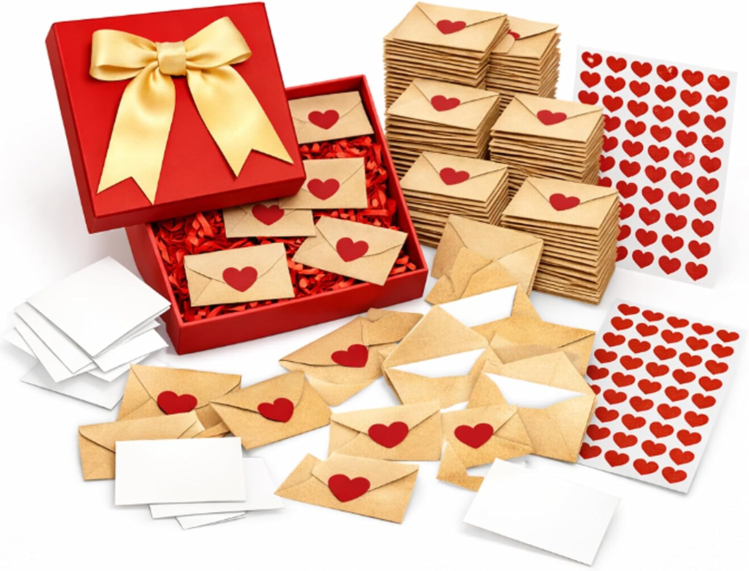 CGDUYWJ DIY Love Notes Box - Mini Blank Cards & Envelopes for Him Her ...