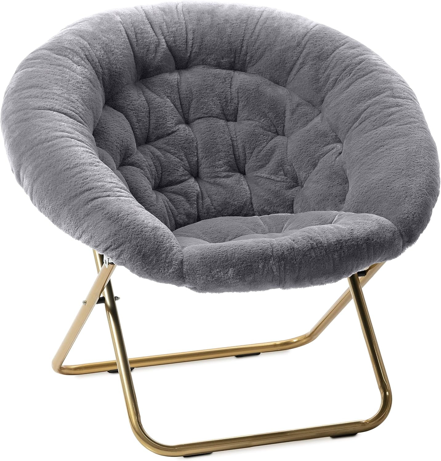 CGDYCF Faux Fur Saucer Chair, Foldable Comfy Bedroom Chair, Cozy Dorm ...