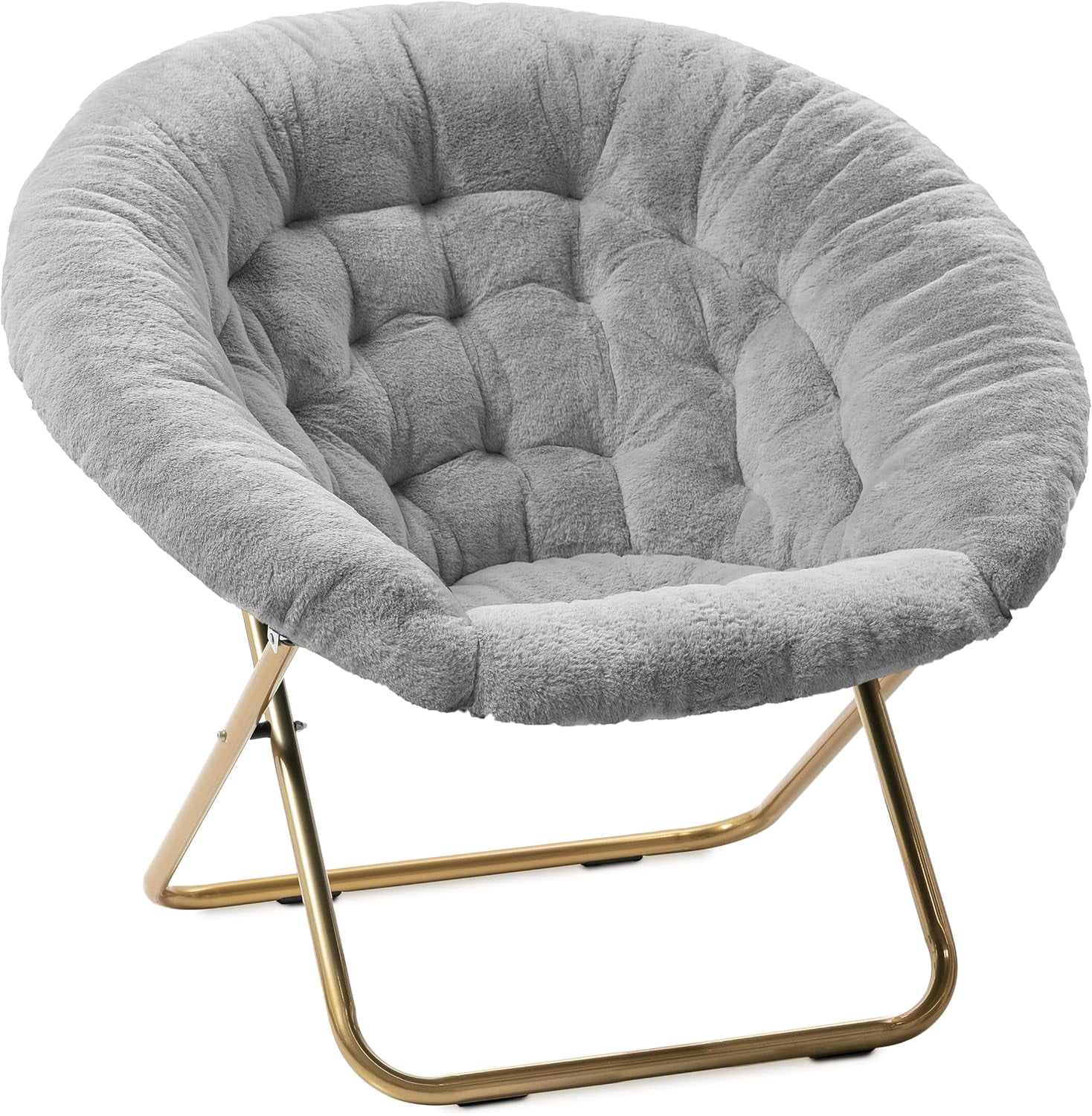 CGDYCF Faux Fur Saucer Chair, Foldable Comfy Bedroom Chair, Cozy Dorm ...