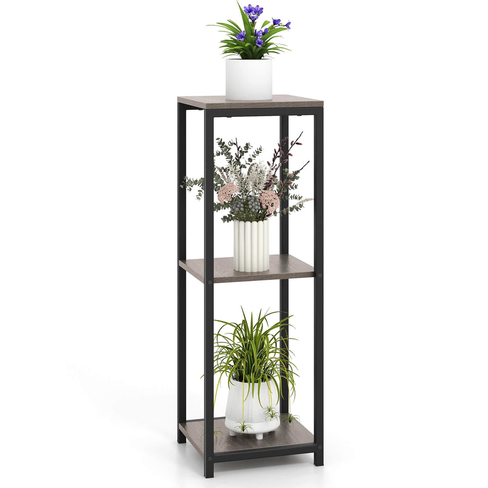 Large Metal Flower Racks CGDYCFThree layer metal flower rack - with metal frame corner plant ...