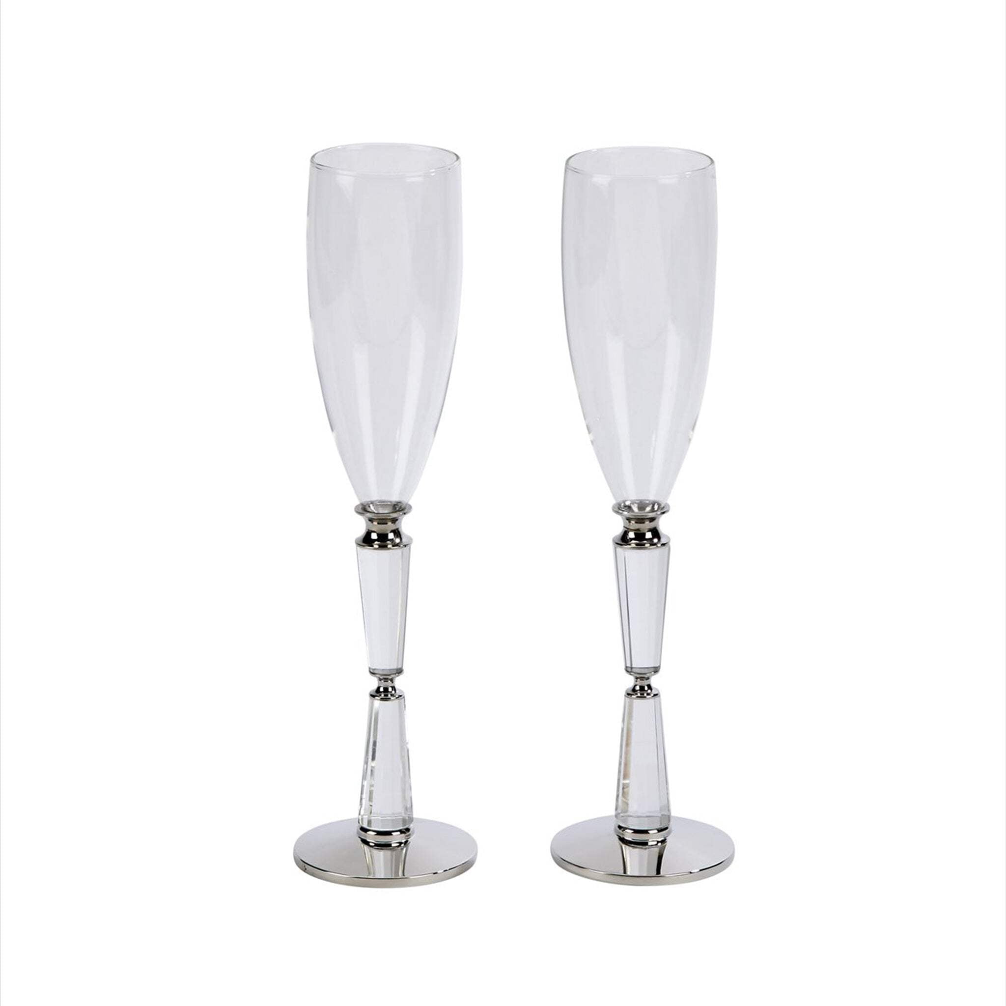 Contemporary Home Living 10.25" Facet Toasting Flutes