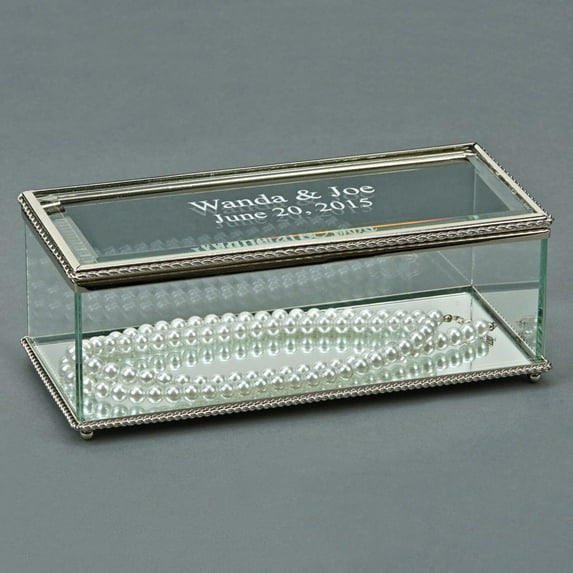 Creative Gifts International 003617 8 in. Glass Rectangular Hinged Box