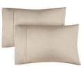 thumbnail image 1 of CGK Linens 100% Cotton 400 Thread Count Pillowcases Set of 2 - Queen / Standard Size Breathable & Soft Sateen Pillow Covers, Beige, 1 of 7