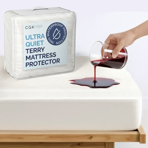 CGK Linens 100% Premium Waterproof Terry Mattress Protector