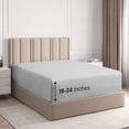 thumbnail image 1 of CGK Linens 400 Thread Count Extra Deep Pocket Single Fitted Sheet Only - Full Size 100% Cotton Sateen Bottom Sheet, Fits 18"-24" Mattresses, Light Grey, 1 of 6