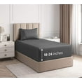 thumbnail image 1 of CGK Linens 3-Piece 400 Thread Count Extra Deep Pocket Cotton Sheet Set - Twin Size 100% Cotton Sateen Bed Sheets Fits 8"-16" Mattresses, Dark Grey, 1 of 5