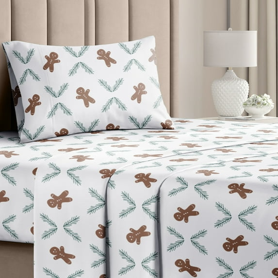 CGK Linens 3-Piece Christmas Holiday Sheet Set - Twin Size Xmas Winter Bedding With Vibrant Festive Patterns, Ginger