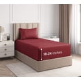 thumbnail image 1 of CGK Linens 3-Piece Extra Deep Pocket Sheet Set - Twin XL Size Breathable & Cooling Bed Sheets Fits 18"-24" Mattresses, Burgundy, 1 of 7