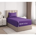 thumbnail image 1 of CGK Linens 3-Piece Extra Deep Pocket Sheet Set - Twin XL Size Breathable & Cooling Bed Sheets Fits 18"-24" Mattresses, Purple, 1 of 7