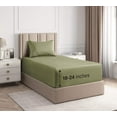 thumbnail image 1 of CGK Linens 3-Piece Extra Deep Pocket Sheet Set - Twin Size Breathable & Cooling Bed Sheets Fits 18"-24" Mattresses, Sage Green, 1 of 7