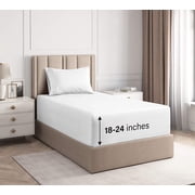 CGK Linens 3-Piece Extra Deep Pocket Sheet Set - Twin Size Breathable & Cooling Bed Sheets Fits 18"-24" Mattresses, White