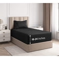 thumbnail image 1 of CGK Linens 3-Piece Extra Deep Pocket Sheet Set - Twin Size Breathable & Cooling Bed Sheets Fits 18"-24" Mattresses, Black, 1 of 7