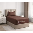 thumbnail image 1 of CGK Linens 3-Piece Extra Deep Pocket Sheet Set - Twin Size Breathable & Cooling Bed Sheets Fits 18"-24" Mattresses, Brown, 1 of 7