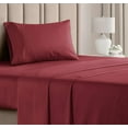 thumbnail image 1 of CGK Linens 3-Piece Ultra Soft & Comfy Hotel Luxury Sheet Set - Twin Size Cooling Bed Sheet Fits 8"-16" Mattresses, Burgundy, 1 of 7