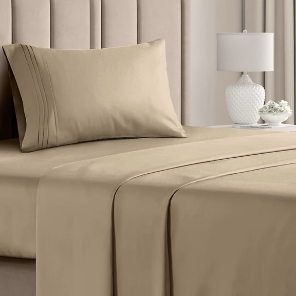CGK Linens 3-Piece Ultra Soft & Comfy Hotel Luxury Sheet Set - Twin XL Size Cooling Bed Sheet Fits 8"-16" Mattresses, Cream