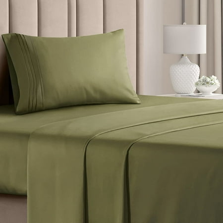 CGK Linens 3-Piece Ultra Soft & Comfy Hotel Luxury Sheet Set - Twin XL Size Cooling Bed Sheet Fits 8"-16" Mattresses, Sage Green