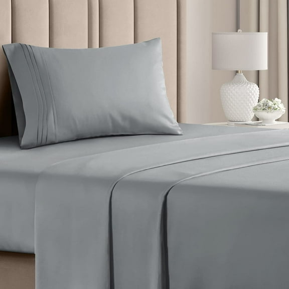 CGK Linens 3-Piece Ultra Soft & Comfy Hotel Luxury Sheet Set - Twin Size Cooling Bed Sheet Fits 8"-16" Mattresses, Steel Blue