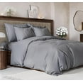 thumbnail image 1 of CGK Linens 3-Piece Premium Duvet Cover Set - Queen Size Soft Comforter Cover With Zipper & Matching Pillowcases, Steel Blue, 1 of 7