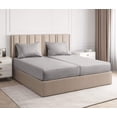 thumbnail image 1 of CGK Linens 5-Piece 400 Thread Count Cotton Sheet Set - Split King Size 100% Cotton Sateen Bed Sheets Fits 18"-24" Mattresses, Light Grey, 1 of 7