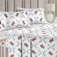thumbnail image 1 of CGK Linens 4-Piece Christmas Holiday Sheet Set - Full Size Xmas Winter Bedding With Vibrant Festive Patterns, Ginger, 1 of 6