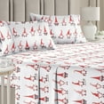thumbnail image 1 of CGK Linens 4-Piece Christmas Holiday Sheet Set - King Size Xmas Winter Bedding With Vibrant Festive Patterns, Gnomes, 1 of 6