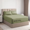 thumbnail image 1 of CGK Linens 4-Piece Extra Deep Pocket Sheet Set - Full Size Breathable & Cooling Bed Sheets Fits 18"-24" Mattresses, Sage Green, 1 of 7