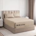 thumbnail image 1 of CGK Linens 4-Piece Extra Deep Pocket Sheet Set - King Size Breathable & Cooling Bed Sheets Fits 18"-24" Mattresses, Cream, 1 of 7