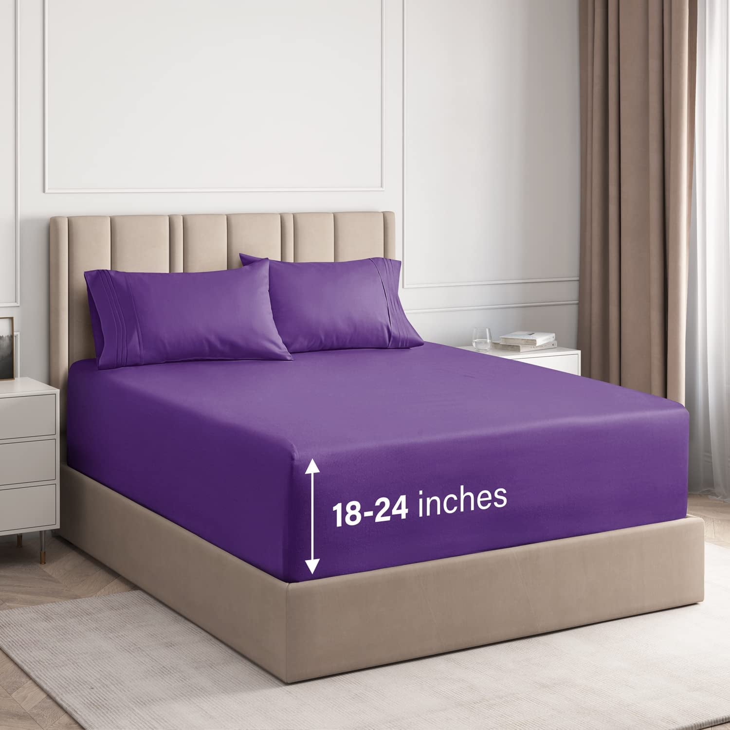 Twin Size White Microfiber Deep Pocket Sheet Set
