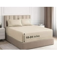 thumbnail image 1 of CGK Linens 4-Piece Extra Deep Pocket Sheet Set With Extra Matching Pillowcases - Twin XL Size Bed Sheets Fits 18"-24" Mattresses, Cream, 1 of 7