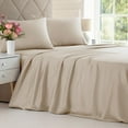 thumbnail image 1 of CGK Linens 4-Piece Luxury Bamboo Cooling Sheet Set - King Size 100% Bamboo Derived Rayon Premium Bed Sheets, Wheat, 1 of 7