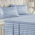 thumbnail image 1 of CGK Linens 4-Piece Hotel Luxury Striped Sheet Set - Full Size Stripe Pattern Bed Sheets, Blue Stripes 3, 1 of 7