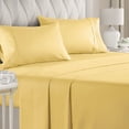 thumbnail image 1 of CGK Linens 4-Piece Ultra Soft & Comfy Hotel Luxury Sheet Set - Full Size Cooling Bed Sheet Fits 8"-16" Mattresses, Yellow, 1 of 7