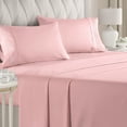 thumbnail image 1 of CGK Linens 4-Piece Ultra Soft & Comfy Hotel Luxury Sheet Set - California King Size Cooling Bed Sheet Fits 8"-16" Mattresses, Light Pink, 1 of 7