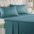 thumbnail image 1 of CGK Linens 4-Piece Ultra Soft & Comfy Hotel Luxury Sheet Set - California King Size Cooling Bed Sheet Fits 8"-16" Mattresses, Denim Blue, 1 of 7